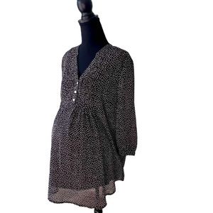 Motherhood Maternity black/white dot blouse with camisole size Med NWT